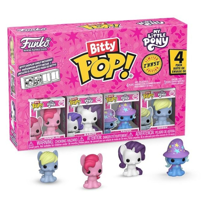 Set 4 Figurine Bitty POP, My Little Pony, Pinkie Pie, 2.2 cm