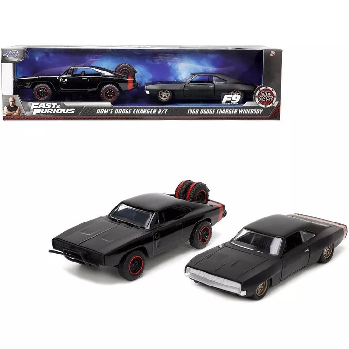 Set 2 masinute Fast And Furious Dodge Charger R/T si Dodge Charger Widebody 1/32 Jada +8 ani