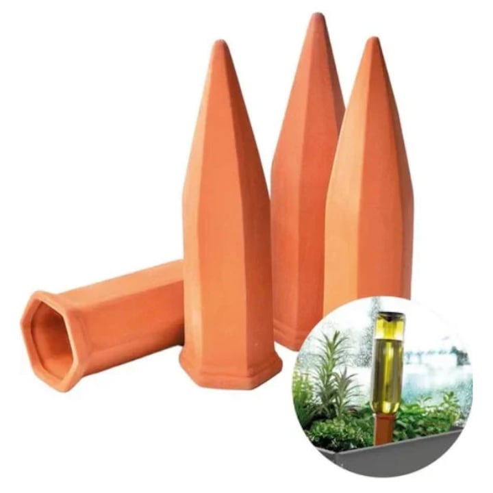 Conuri de udat Hydro Wine din argila, set de 4