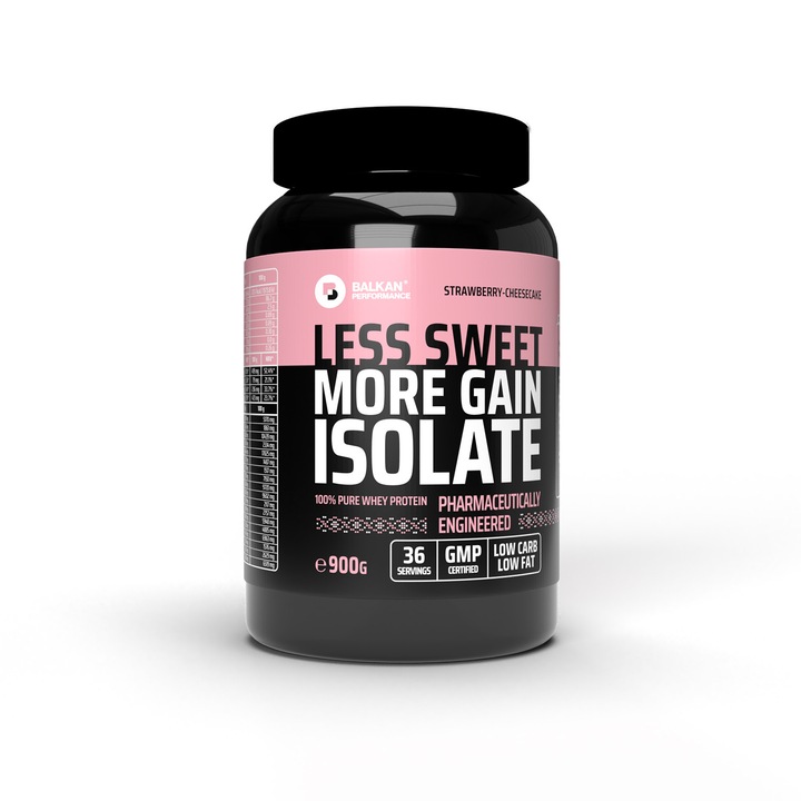 Суроватъчен протеин, суроватъчен протеин изолат, с вкус на чийзкейк ягода, на прах, 900 g (Isolac)