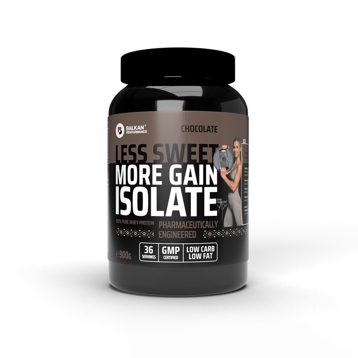 Суроватъчен протеин, суроватъчен протеинов изолат, с вкус на шоколад, на прах, 900 г (Isolac)