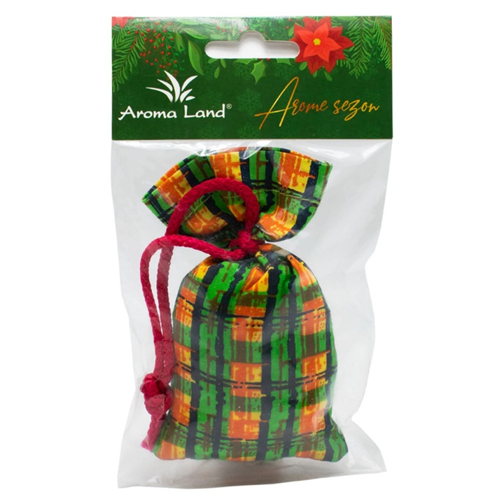 Saculet parfumat de Craciun, Aroma Land, material lemnos, arome de mar + scortisoara