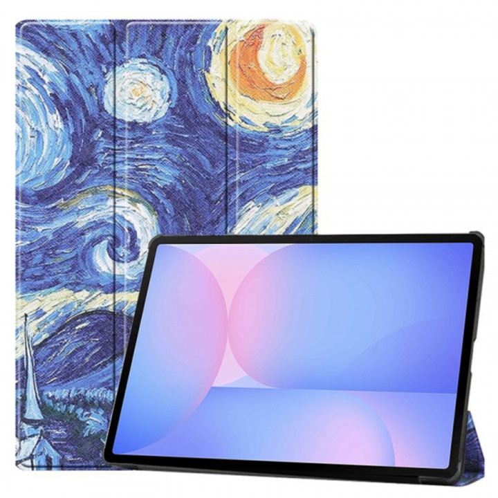 Husa pentru Samsung Galaxy Tab S10 FE+, FoldPro Starry Night, Multicolor