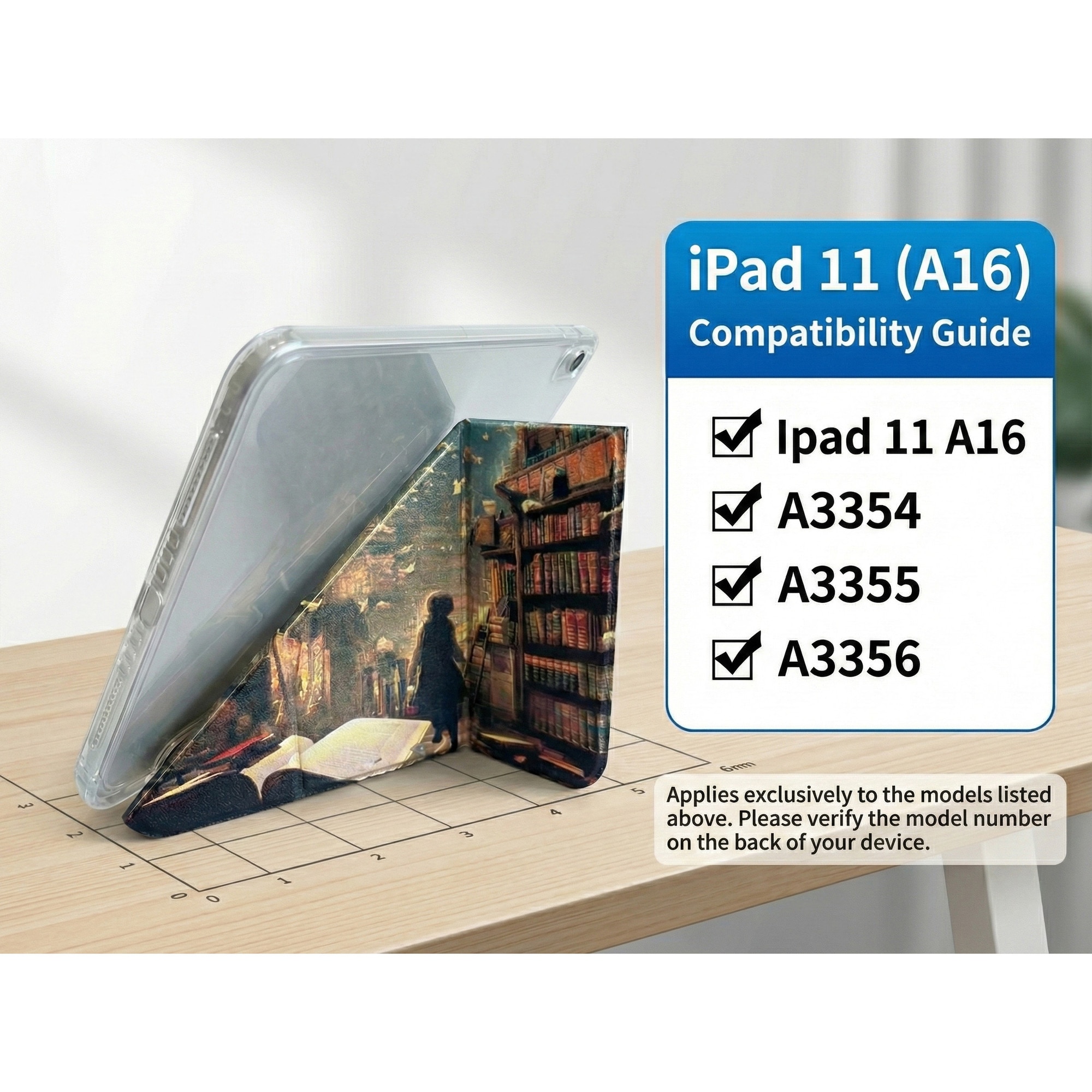 Husa Artinplace compatibila cu Apple iPad Pro 11 inch (A16), Model A3354/A3355/A3356, Smart Case Y-Fold, inchidere magnetica, slot pentru stylus, spate acrilic anti-indoire, Design Magic Library, suport multi-unghi