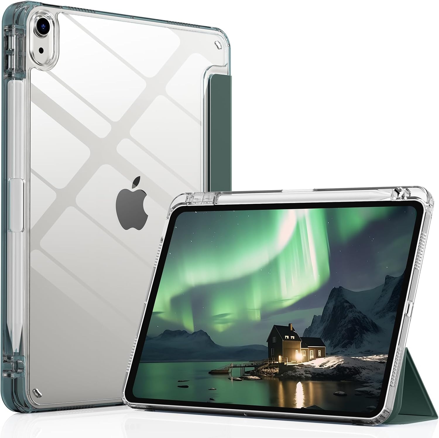 Husa protectie tablete, Rezistenta la socuri, Pentru iPad iPad 10th/11th Generation (10.9/11 Inch) Verde intunecat