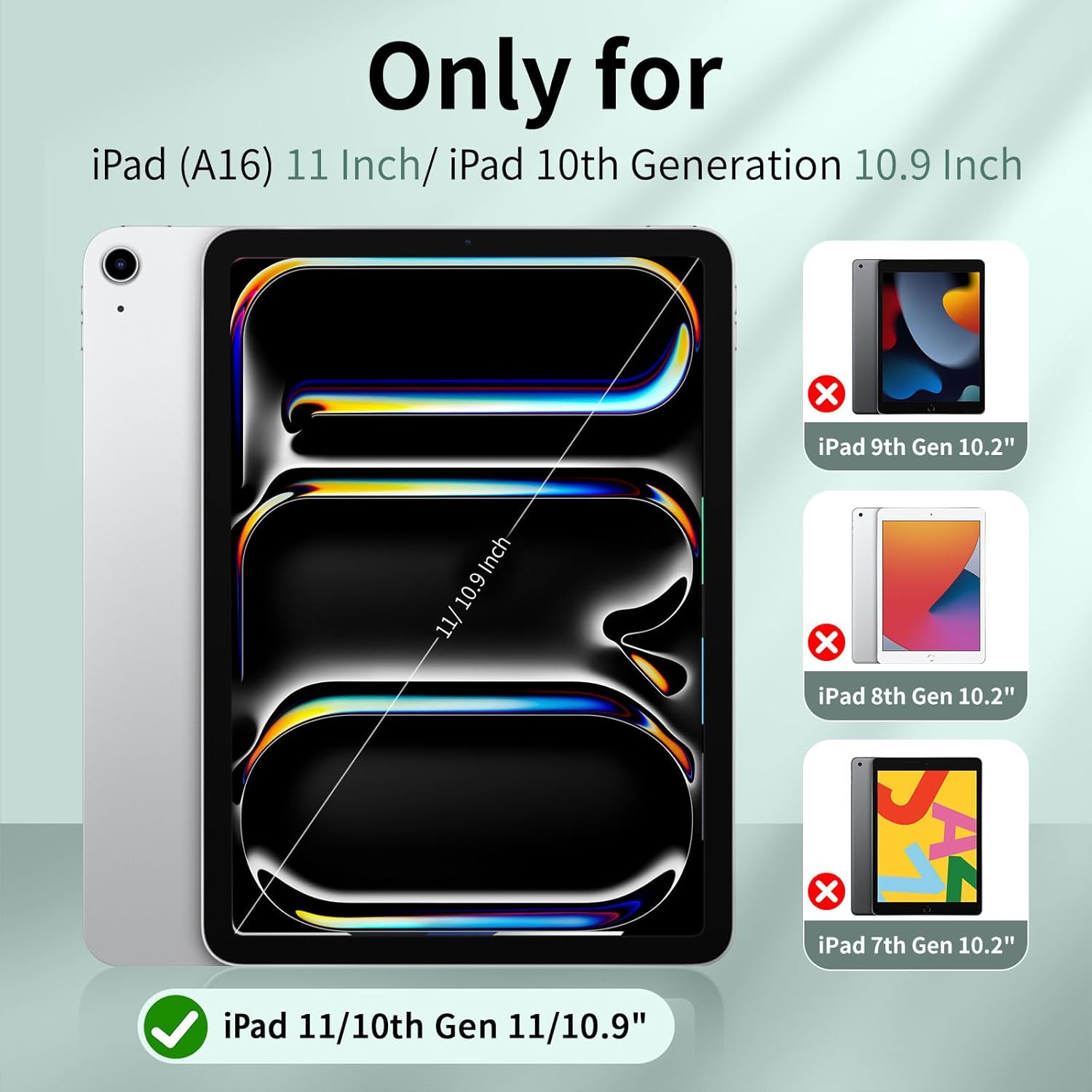 Husa protectie tablete, Rezistenta la socuri, Pentru iPad iPad 10th/11th Generation (10.9/11 Inch) Verde intunecat