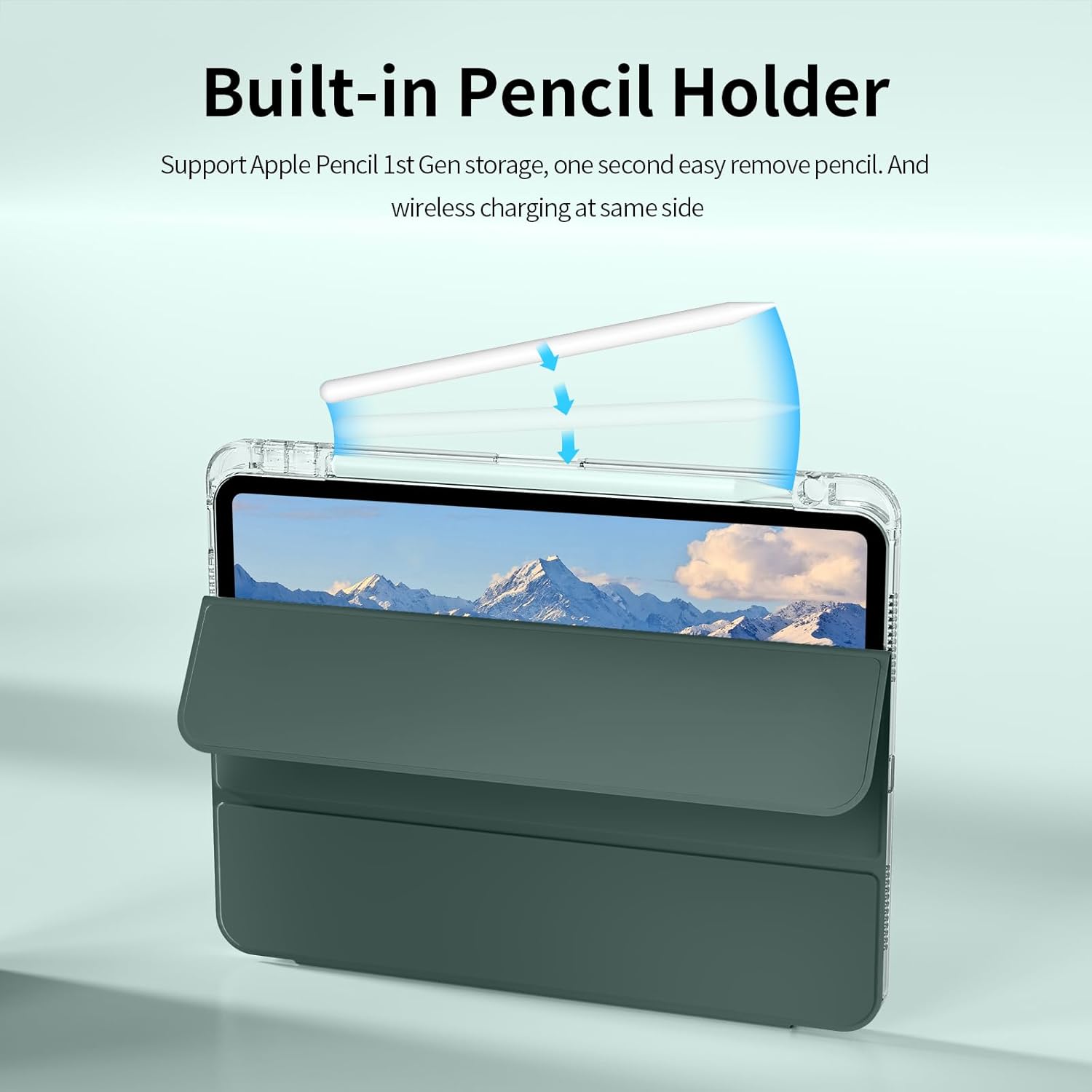 Husa protectie tablete, Rezistenta la socuri, Pentru iPad iPad 10th/11th Generation (10.9/11 Inch) Verde intunecat