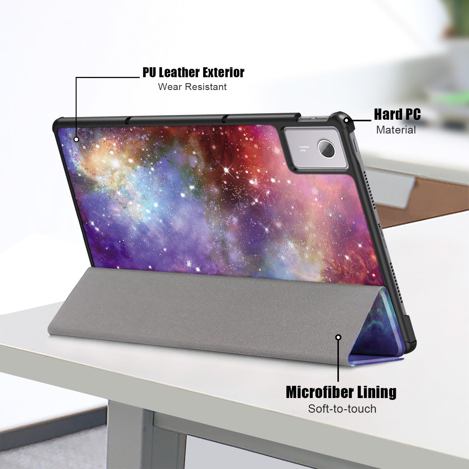 Husa pentru Lenovo Idea Tab Plus 12.1 Lightweight Slim, tip stand, functie sleep/wake-up si inchidere magnetica, protectie 360 - Galaxy