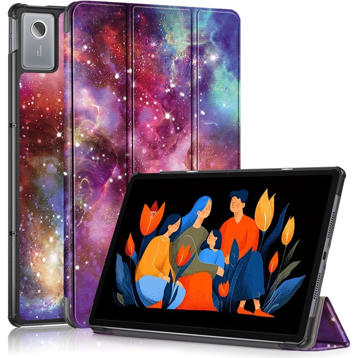 Husa pentru Lenovo Idea Tab Plus 12.1 Lightweight Slim, tip stand, functie sleep/wake-up si inchidere magnetica, protectie 360 - Galaxy