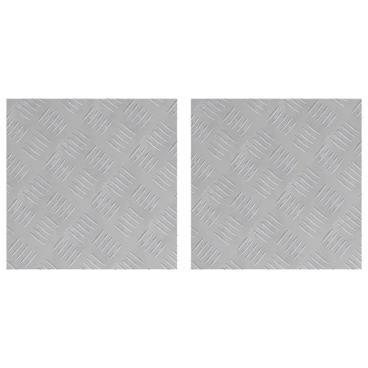 Set trepte patrat 2 pcs, Argintiu, 40x40cm, Aluminiu