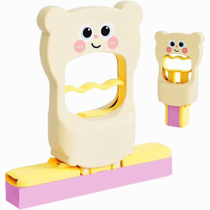 Mini Mop, pliabil, model Ursulet, plastic, roz, 9x15x15cm