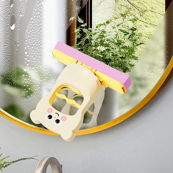 Mini Mop, pliabil, model Ursulet, plastic, roz, 9x15x15cm