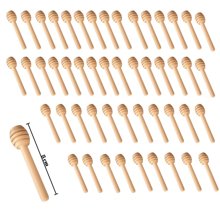 SET de 50 Lingurite decorative de miere NATUR de 8CM