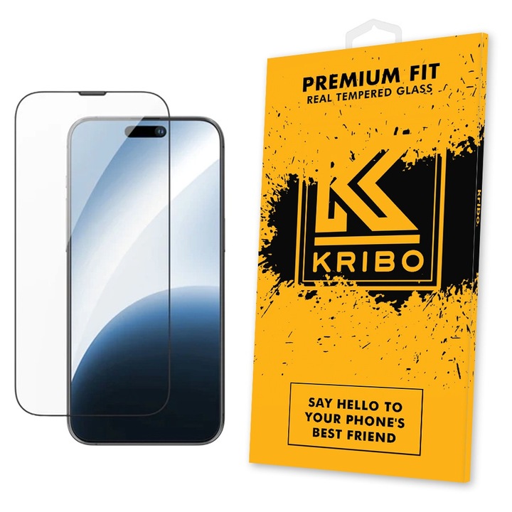 Folie Sticla pentru iPhone 17 Pro Max, Transparenta Ultra HD, Kribo Premium Fit cu filtru anti-praf, Protectie Ecran Premium, Full Cover, Full Glue