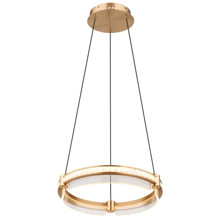 Висяща лампа GLOBO, златен метал, кристал K5, прозрачен акрил, 400x1200 мм