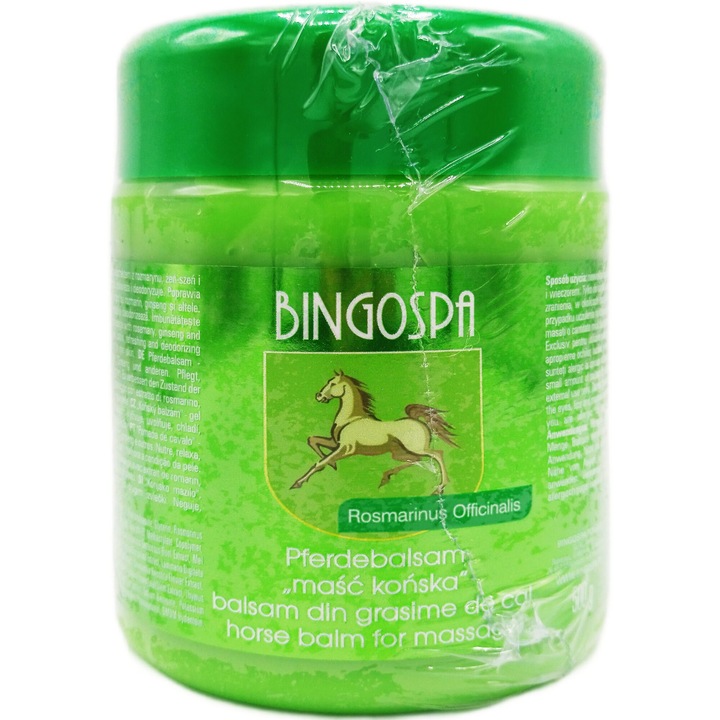 Gel Puterea Calului cu rozmarin, pentru Relaxare Musculara, Confort Articular si Sustinerea microcirculaiiei, efect calmant si racoritor, 500ml, Bingo Spa