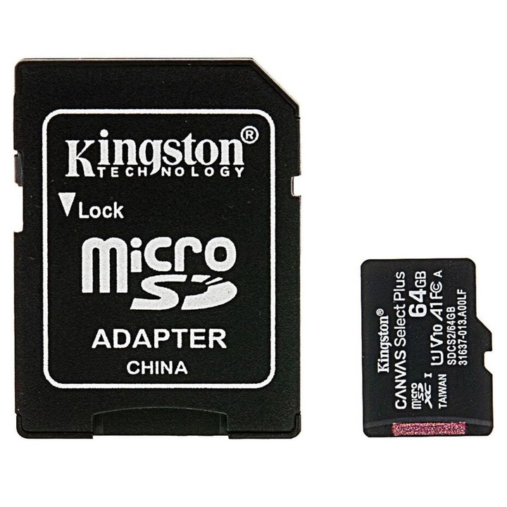 Карта памет Kingston Micro SDXC 64GB 1000 MB/s Class 10 с адаптер SDXC