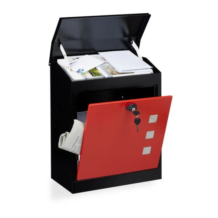 Nagy postaláda, B2X, falra szerelhető, biztonsági szelep, többszínű, 50x35x10cm