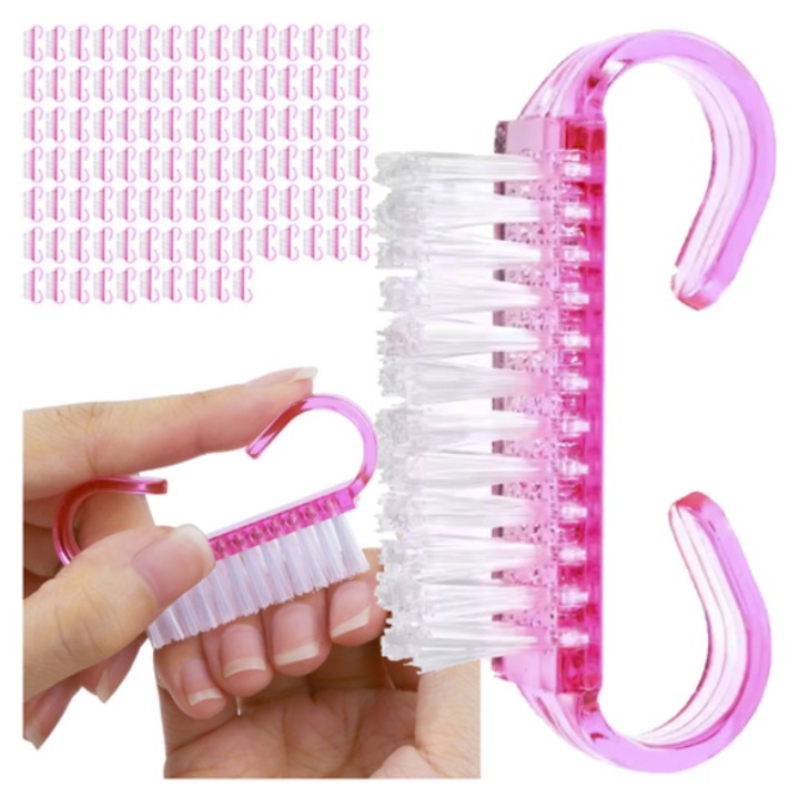 Set 100 Perii Unghii AB HOMES, de Unica Folosinta, Roz, Accesorii pentru Manichiura