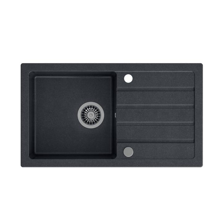 Chiuveta Quadron Jerry 111 Negru Granit 77 x 44 x 17,5 cm + Sifon, Dop