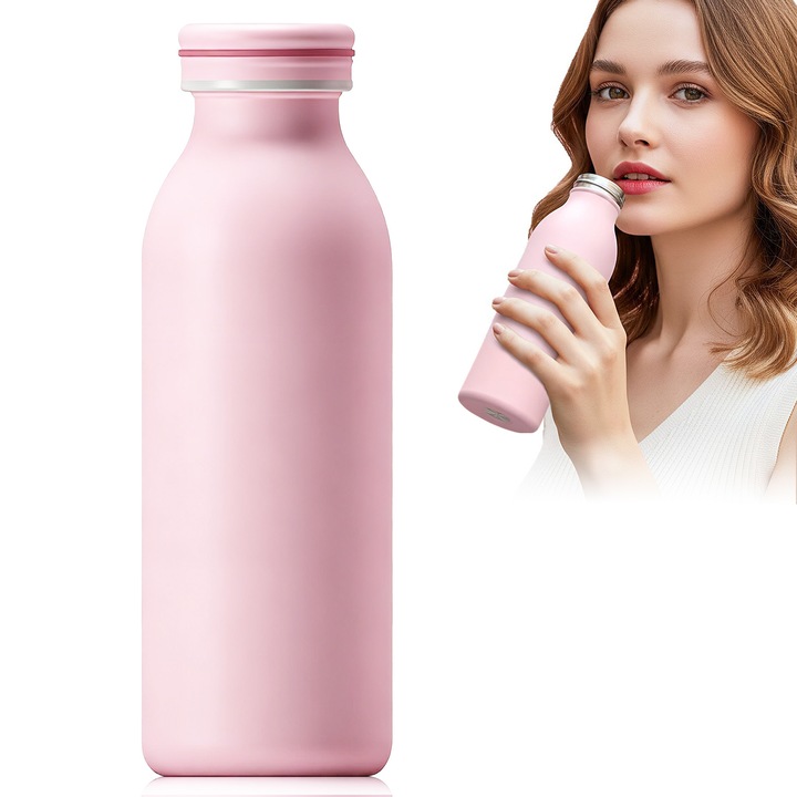 Спортна бутилка Ultrixe инокс 450мл розова