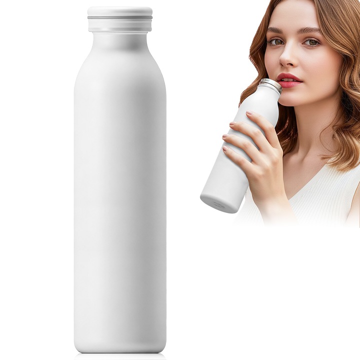 Спортна бутилка Ultrixe, инокс, 600мл, бяла, без BPA