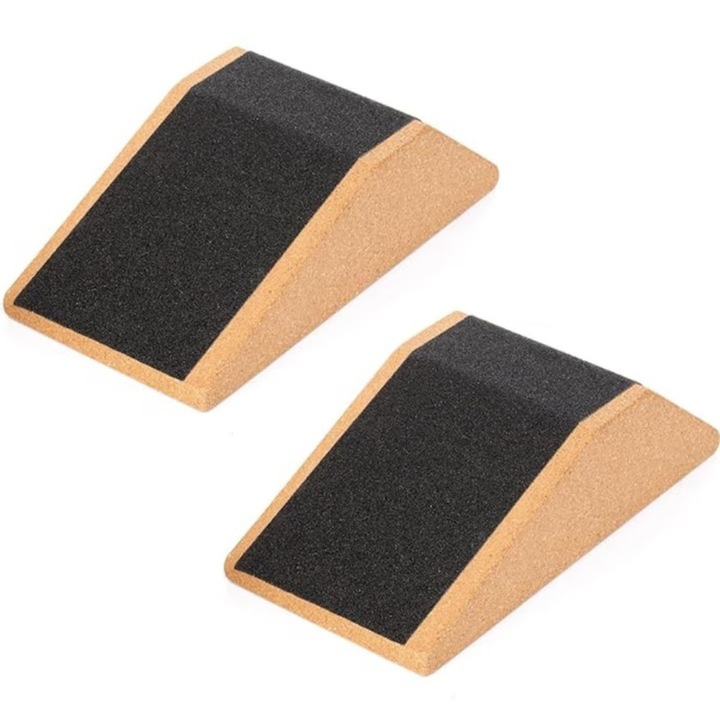 Sportkiegészítők parafa csúszásmentes felülettel, csúszásgátló platform fitneszhez, nyújtáshoz, súlyemeléshez, guggoláshoz, jóga tégla, súlytartó, 2 darab tárolótáska, nagy sűrűségű és kopásálló