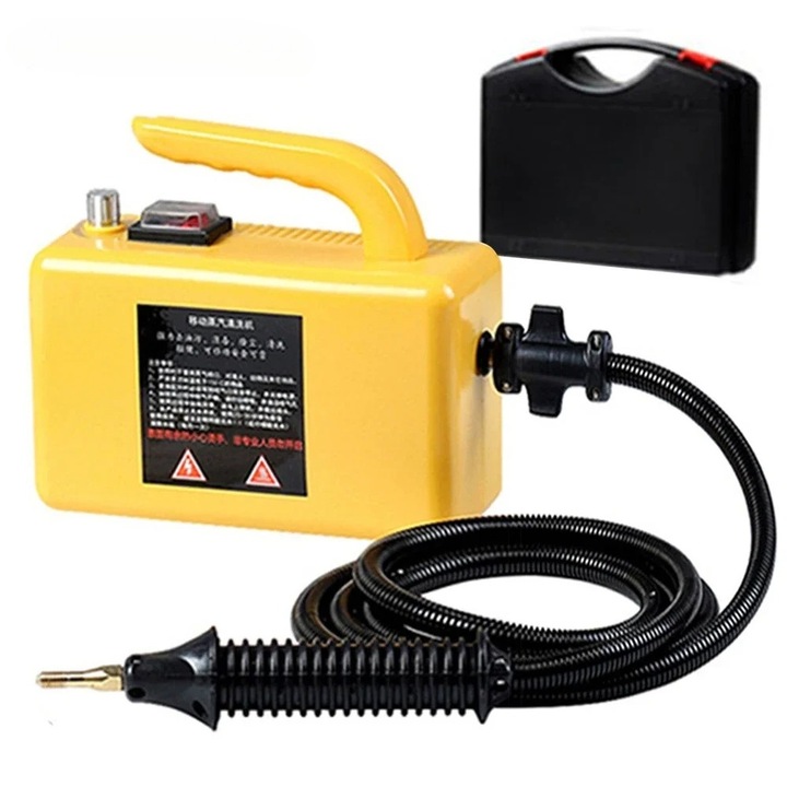 Aparat de curățat cu abur, 2600W, 3Bar, galben, portabil