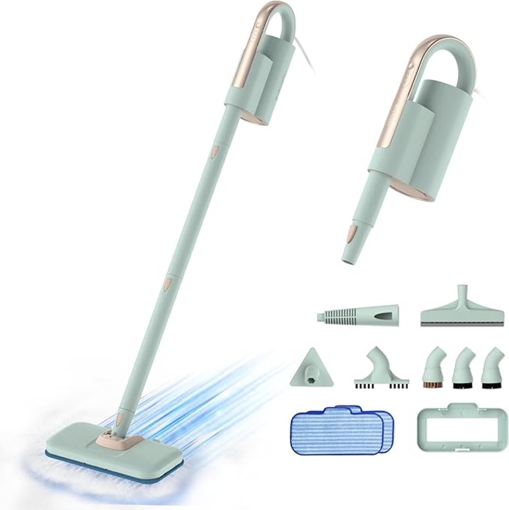 Aparat de curățat cu abur Newbealer 2-in-1, 1200 W, 3 niveluri, 7 accesorii, portabil