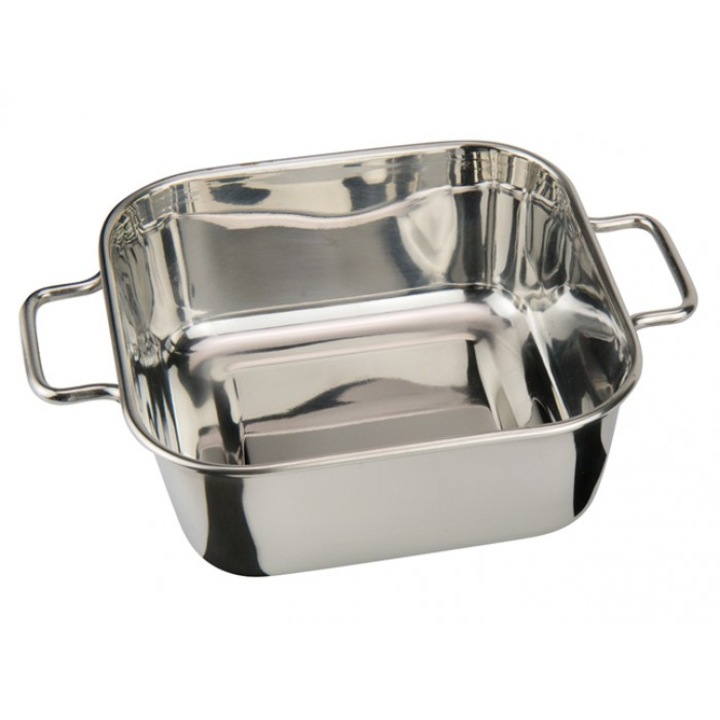 Mini tava servire, ILSA, 12x12xh4, 5cm, 420ml, din inox