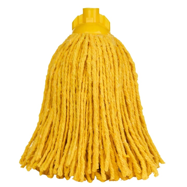 Rezerva mop bumbac Plastina, 11 x 7 x 32 cm, galben