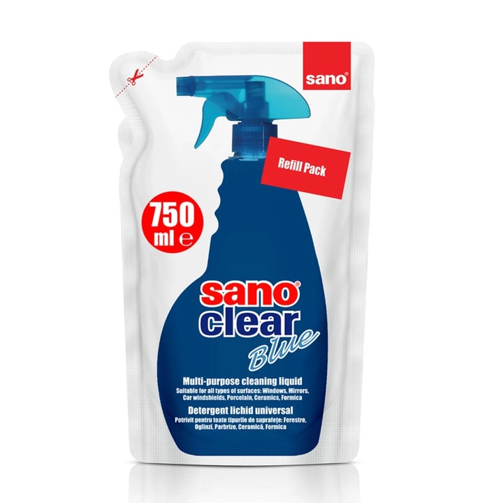 Rezervă soluție geamuri 750 ml, Clear Blue