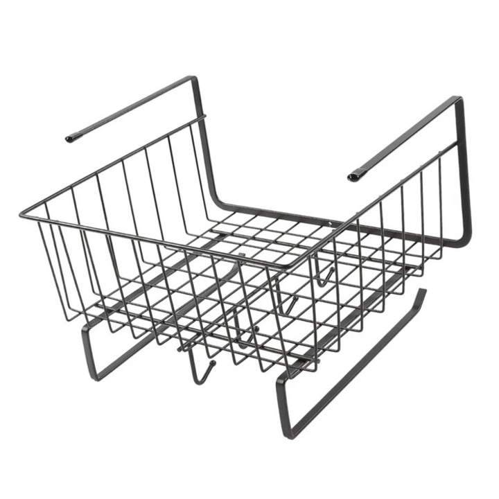 Suport bucatarie YL-018B, otel, negru, suspendat, 28 x 25 x 18.5 cm