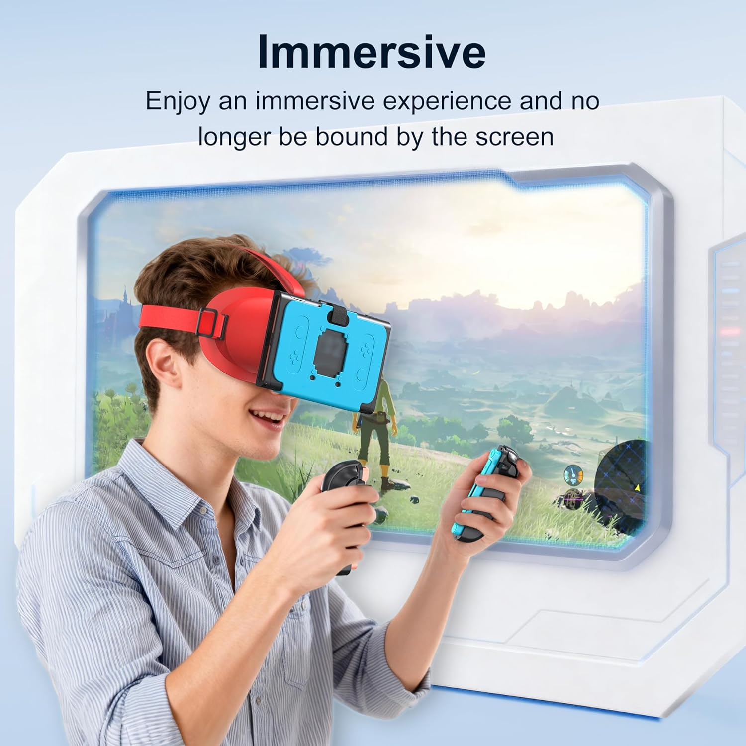 Nintendo Switch ps VR Casti VR pentru Nintendo Switch 2, lentile HD, 4 capace Joy-con