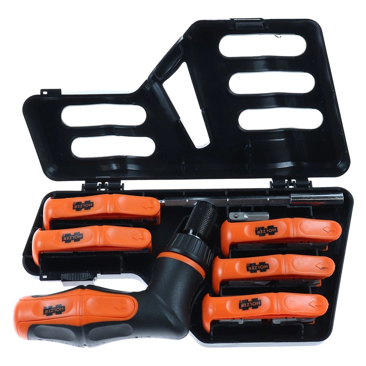 Комплект отвертка с тресчотка и 40 аксесоара, Holzer 547141