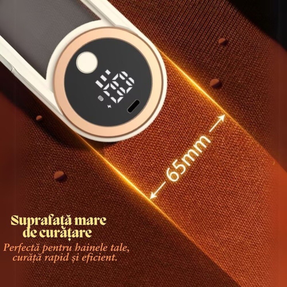 Aparat Curatat Scame Haine Reincarcabil USB, Cap Dublu, 4 Viteze, Display LED, Lame Inox, Ideal pentru Pulovere, Textile, Mobilier, Simplu, Uscator de casa, Electric Racleta de haine, indepartator, Bej