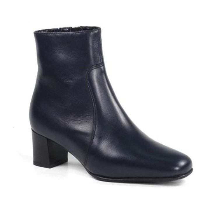 Botine dama din piele naturala Rene, albastru, Bleumarin