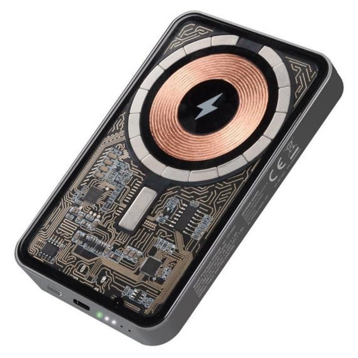 Powerbank ISY ITP-5000, 5000mAh, wireless charging, transparent