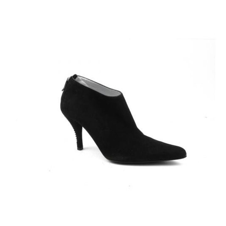 Botine dama elegante cu strasuri din piele intoarsa naturala Dygdwqfna, negru, Negru