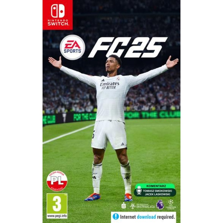 Joc Nintendo Switch EA Sports FC 25, CENEGA, continut Football Ultimate Team, 5 pe 5, multicolor