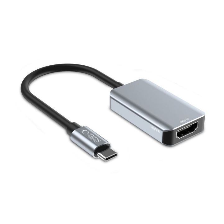 Адаптер USB-C към HDMI 4K 60Hz, Tech-Protect, 4.5x13.5см, черен/сребрист