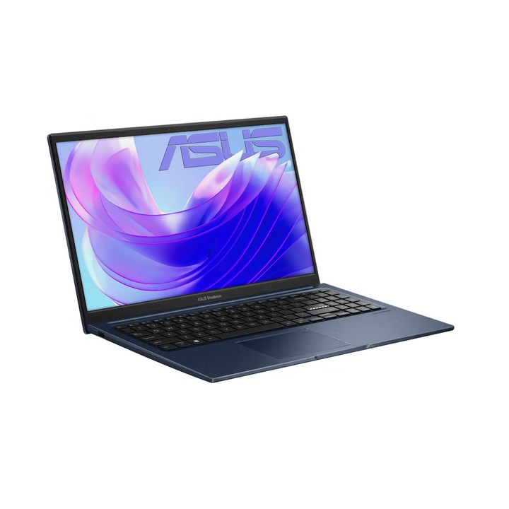 Asus VivoBook X15 Laptop, Intel Core 5 120U, 12GB Memória, 4000GB SSD, 15.6" FullHD kijelző, Kék, Magyar billentyűzet, Böngésző, Vírusirtó, Windows 11 Pro