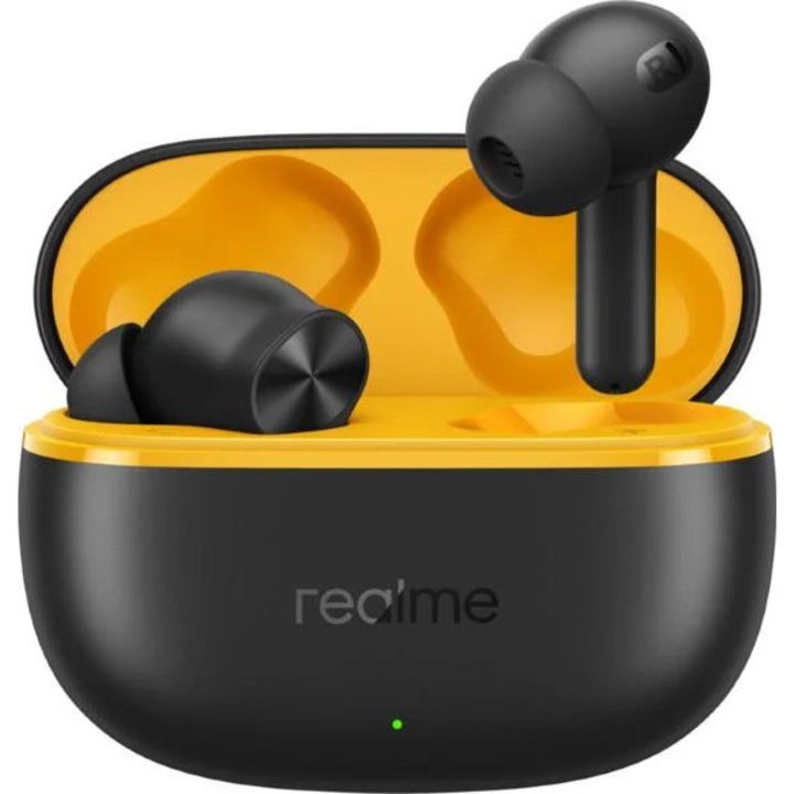 Casti wireless Realme Buds T200 Lite, reducere zgomot, autonomie 7 ore, negru