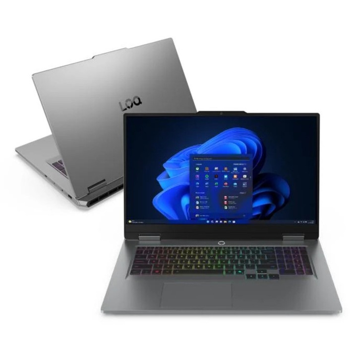 Laptop Lenovo LOQ 17Irx10, Intel Core i5-13450HX, 16 GB RAM, 512 GB SSD, GeForce RTX 5050, Gri Luna, 17.3"