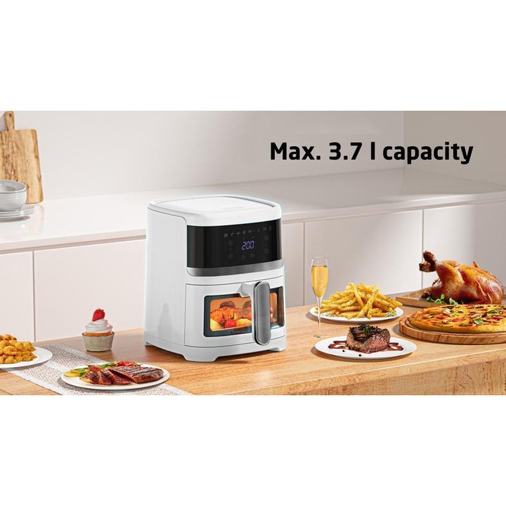 Friteuza Koenic KAF 41323 W, beztusa, functii de gatire si grill, alb, capacitate pentru intreaga familie