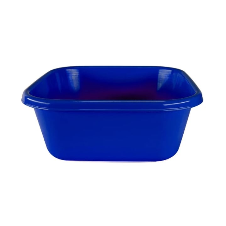 Lighean dreptunghiular, plastic, 5L, albastru, 29x29x11cm