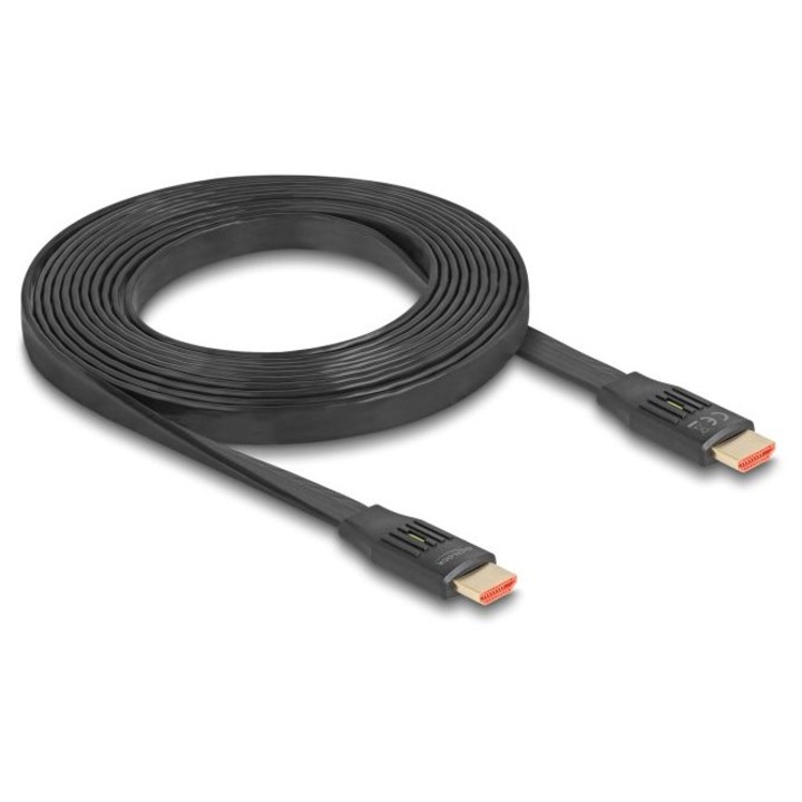 DeLock High Speed HDMI Flat Ribbon Cable 48Gbps 8K 60Hz 3m Black, 256357, Kábel