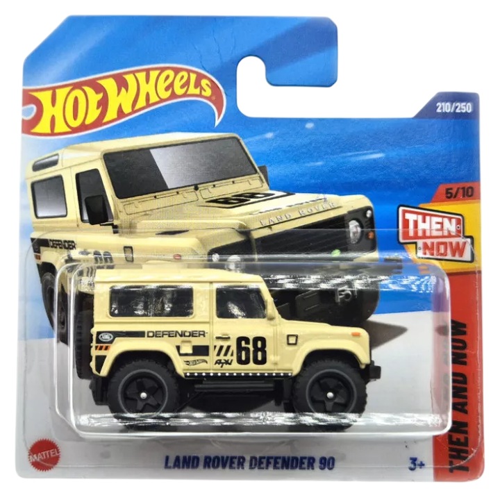 Masinuta Metalica Hot Wheels Land Rover Defender 90 Crem 1:64
