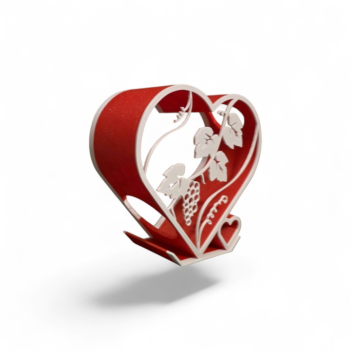 Suport sticlă vin, 3D, Roșu/Alb, design elegant