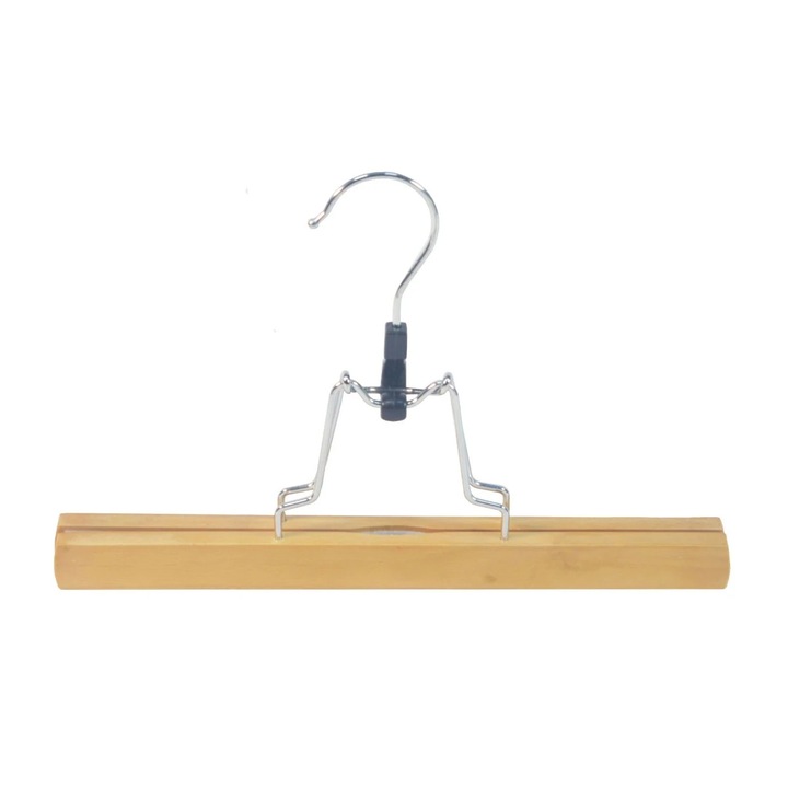 Umerase haine Caressa, pentru fuste / pantaloni, lemn, 25 x 16.5 cm, natur, set 3 bucati
